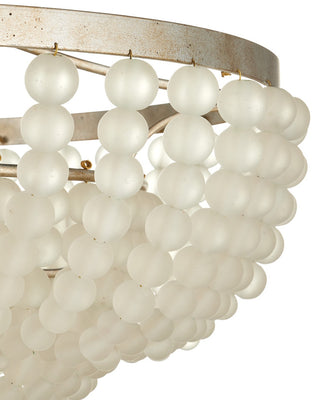 Chanteuse Four Light Semi-Flush Mount in Frosted/Silver Granello