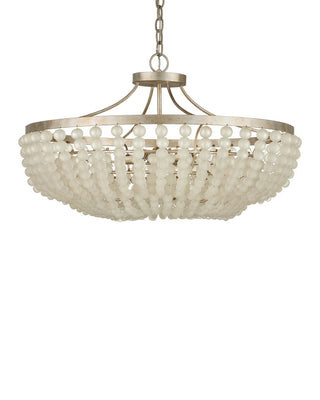 Chanteuse Four Light Semi-Flush Mount in Frosted/Silver Granello