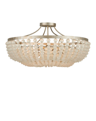 Chanteuse Four Light Semi-Flush Mount in Frosted/Silver Granello