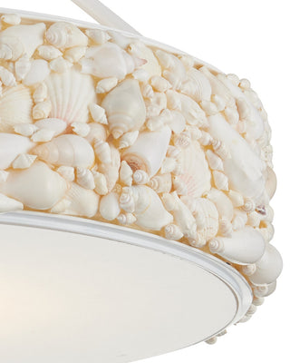 Turbinella LED Semi-Flush Mount in Natural/Sugar White/White