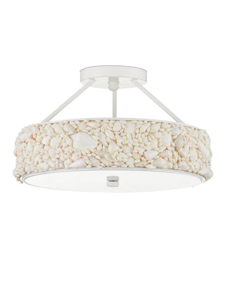 Turbinella LED Semi-Flush Mount in Natural/Sugar White/White