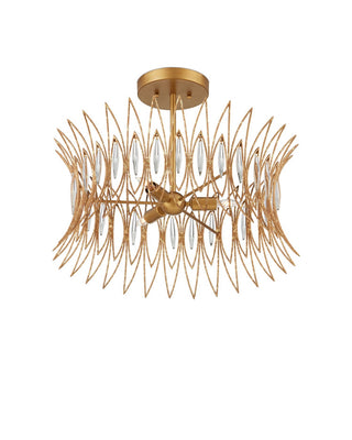 Marquise Three Light Flush Mount in Clear/Luxor Gold