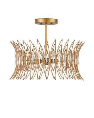 Marquise Three Light Flush Mount in Clear/Luxor Gold