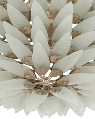 Dahlia Three Light Semi-Flush Mount in Frosted/Contemporary Silver