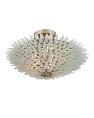 Dahlia Three Light Semi-Flush Mount in Frosted/Contemporary Silver