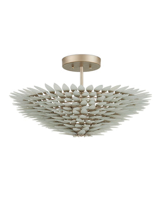 Dahlia Three Light Semi-Flush Mount in Frosted/Contemporary Silver