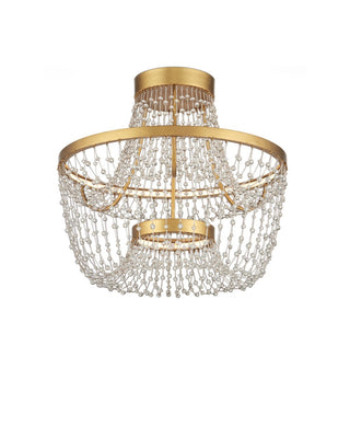 Mademoiselle LED Semi-Flush Mount in Clear/Contemporary Gold Leaf/Contemporary Gold