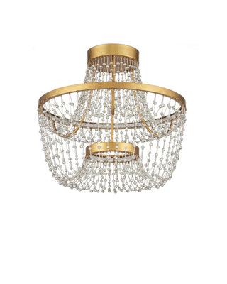 Mademoiselle LED Semi-Flush Mount in Clear/Contemporary Gold Leaf/Contemporary Gold