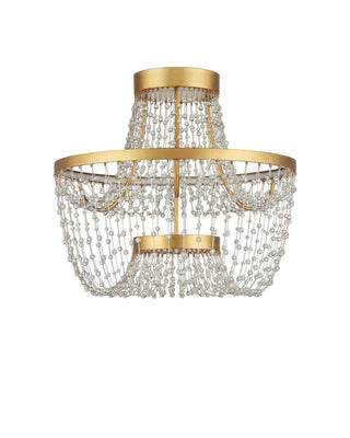 Mademoiselle LED Semi-Flush Mount in Clear/Contemporary Gold Leaf/Contemporary Gold