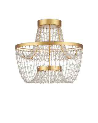 Currey and Company - 9000-1327 - LED Semi-Flush Mount - Mademoiselle - Clear/Contemporary Gold Leaf/Contemporary Gold