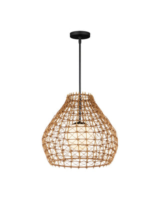 Bly One Light Pendant in Natural/Black/Frosted White