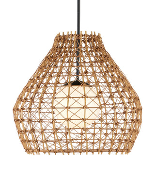 Bly One Light Pendant in Natural/Black/Frosted White