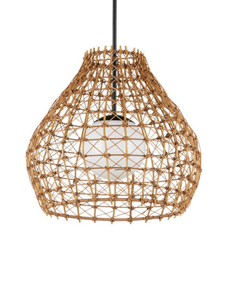 Bly One Light Pendant in Natural/Black/Frosted White