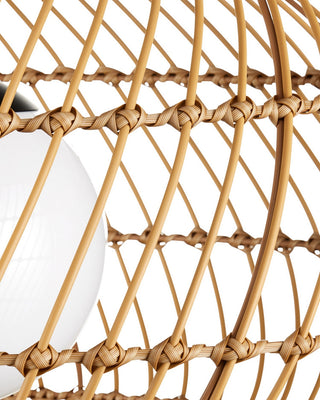 Carriage One Light Pendant in Natural/Black/Frosted White