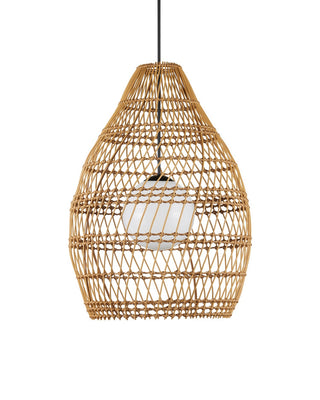 Fishtrap One Light Pendant in Natural/Black/Frosted White