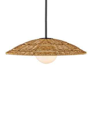 Barbary One Light Pendant in Natural/Black/Frosted White