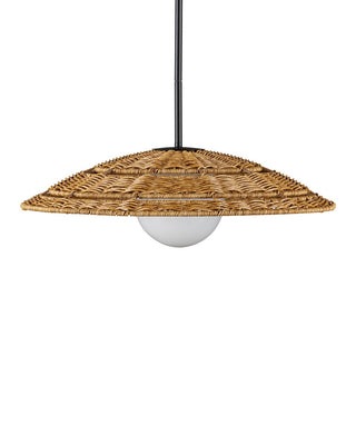Barbary One Light Pendant in Natural/Black/Frosted White