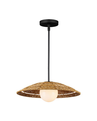 Barbary One Light Pendant in Natural/Black/Frosted White