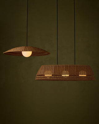 Barbary One Light Pendant in Natural/Black/Frosted White