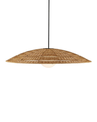 Barbary One Light Pendant in Natural/Black/Frosted White