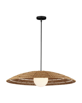 Barbary One Light Pendant in Natural/Black/Frosted White