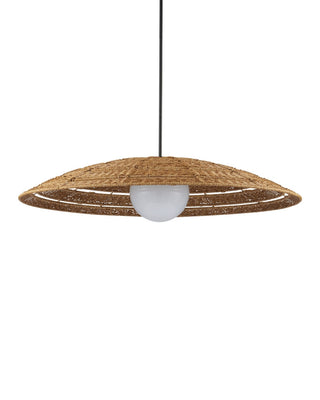 Barbary One Light Pendant in Natural/Black/Frosted White