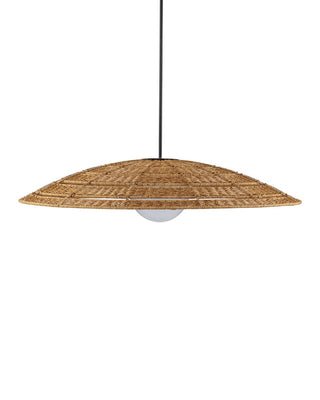 Barbary One Light Pendant in Natural/Black/Frosted White