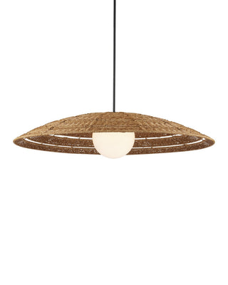Currey and Company - 9500-0018 - One Light Pendant - Barbary - Natural/Black/Frosted White