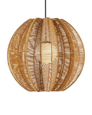 Barbary One Light Pendant in Natural/Black/Frosted White