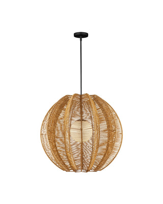 Barbary One Light Pendant in Natural/Black/Frosted White