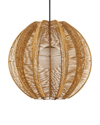 Barbary One Light Pendant in Natural/Black/Frosted White