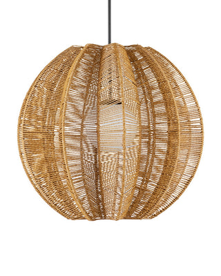 Barbary One Light Pendant in Natural/Black/Frosted White