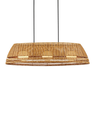Barbary Three Light Chandelier in Natural/Black/Frosted White
