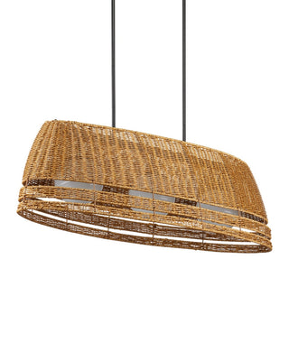 Barbary Three Light Chandelier in Natural/Black/Frosted White