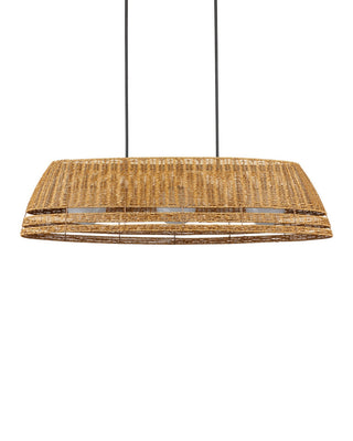 Barbary Three Light Chandelier in Natural/Black/Frosted White