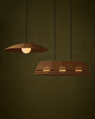 Barbary Three Light Chandelier in Natural/Black/Frosted White