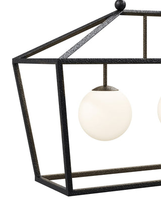 Denison Two Light Lantern in Black/Frosted White