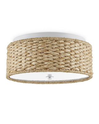 Colchester Raffia LED Flush Mount in Natural/White
