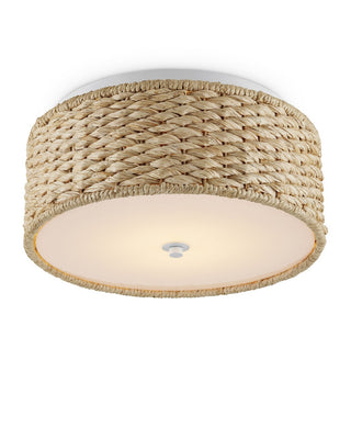 Colchester Raffia LED Flush Mount in Natural/White