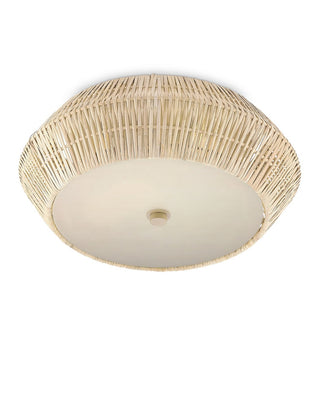 Antibes Two Light Flush Mount in Bleached Natural/Snow White/White