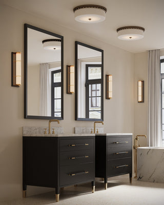Barnabe LED Flush Mount in White/Antique Brass/Polished Nickel