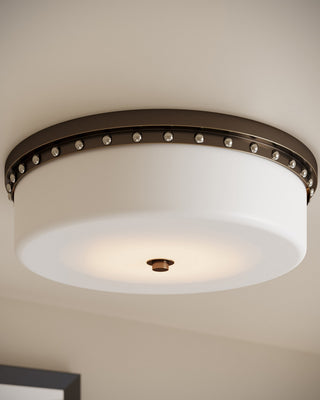 Barnabe LED Flush Mount in White/Antique Brass/Polished Nickel