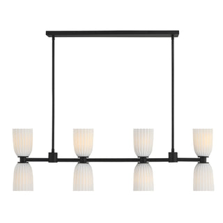 Savoy House - 1-1249-8-89 - Eight Light Linear Chandelier - Baldwin - Matte Black