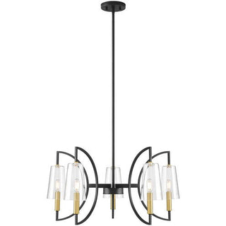 Savoy House - 1-7169-5-143 - Five Light Chandelier - Hanley - Matte Black and Warm Brass