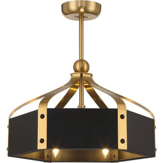 Savoy House - 26-FD-7806-143 - LED Fan D'Lier - Sheffield - Matte Black with Warm Brass Accents
