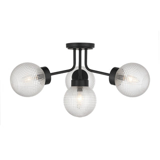 Savoy House - 6-3364-4-89 - Four Light Semi-Flush Mount - Coral - Matte Black