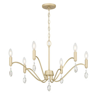 Millennium - 205106-AGSI - Six Light Chandelier - Aureline - Aged Silver