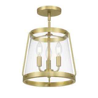 Millennium - 230103-VB - Three Light Semi-Flush Mount - Adabella - Vintage Brass