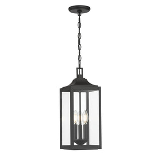 Millennium - 402103-PBK - Three Light Hanging Lantern - Halston - Powder Coated Black