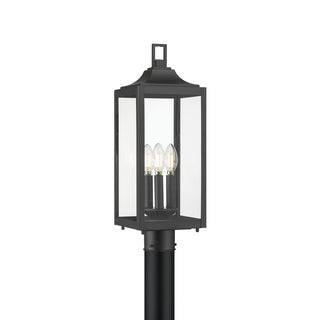 Millennium - 402303-PBK - Three Light Post Lantern - Halston - Powder Coated Black